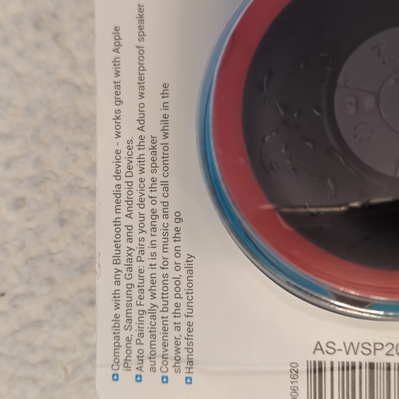 NEW ADURO AQUA SOUND WIRELESS SHOWER SPEAKER (BLUE) - Picture 3 of 4